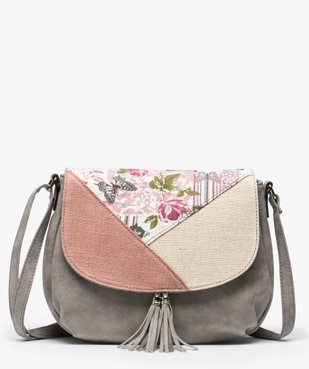 Sac femme avec rabat multicolore à motifs fleuris vue1 - GEMO (ACCESS) - GEMO