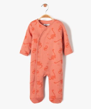 Pyjama bébé dors-bien en jersey molletonné avec ouverture ventrale vue1 - GEMO(BB COUCHE) - GEMO