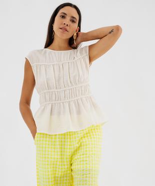 Blouse sans manches en viscose froissé à taille marquée femme vue3 - GEMO 4G FEMME - GEMO