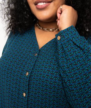 Chemise à manches longues imprimée femme grande taille vue2 - GEMO 4G FEMME - GEMO