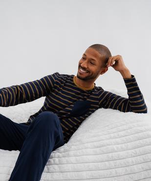 Pyjama en jersey de coton avec haut rayé homme vue5 - GEMO 4G HOMME - GEMO