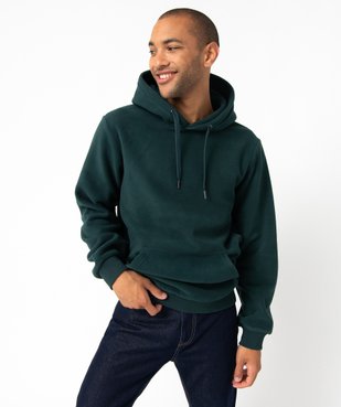Sweat homme à capuche en maille polaire vue2 - GEMO (HOMME) - GEMO
