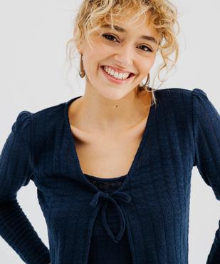 Tee-shirt manches longues en maille effet 2 en 1 femme vue2 - GEMO(FEMME PAP) - GEMO