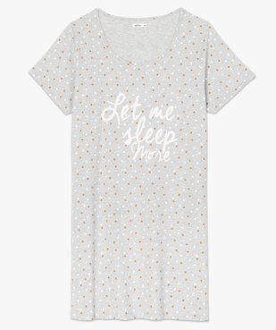 Chemise de nuit femme à manches courtes avec motif vue4 - GEMO(HOMWR FEM) - GEMO