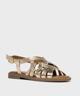 Sandales plates à brides métallisées femme - Follow Me vue2 - FOLLOW ME - GEMO