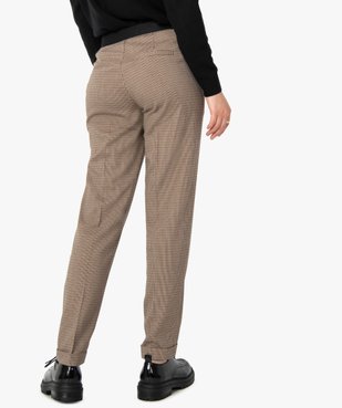 Pantalon femme en toile à motif pied de poule vue3 - GEMO(FEMME PAP) - GEMO