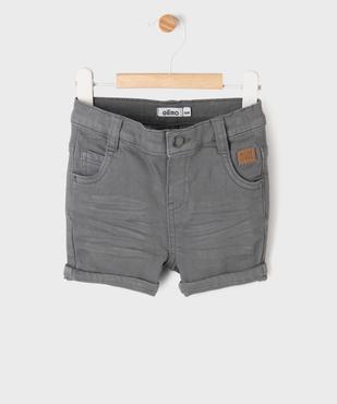 Short en coton stretch avec taille ajustable bébé garçon vue1 - GEMO(BEBE DEBT) - GEMO