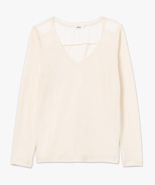 Tee-shirt femme à manches longues avec tulle dans le haut du dos vue4 - GEMO 4G FEMME - GEMO