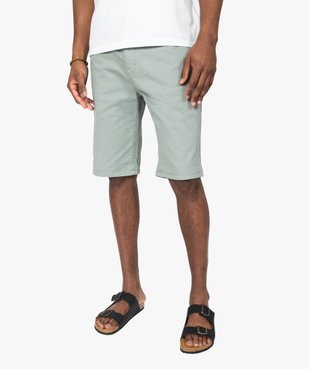 Bermuda homme en coton stretch vue1 - GEMO (HOMME) - GEMO