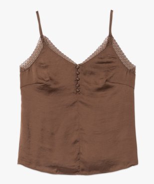 Débardeur femme bi-matières à fines bretelles vue4 - GEMO(HOMWR FEM) - GEMO