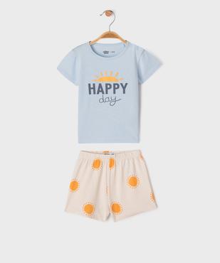 Pyjashort 2 pièces à motif soleil bébé garçon vue4 - GEMO 4G BEBE - GEMO