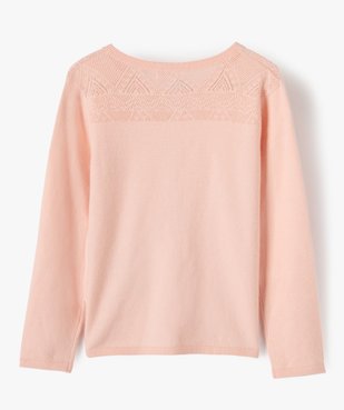 Gilet fille à détails pailletés et épaules ajourées vue3 - GEMO (ENFANT) - GEMO