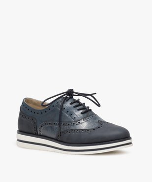 Derbies femme pailletés avec bout golf vue2 - GEMO (CASUAL) - GEMO