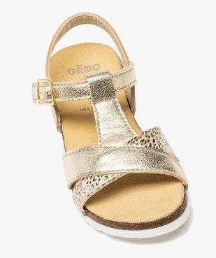Sandales fille à semelle liège et brides métallisées vue5 - GEMO (ENFANT) - GEMO