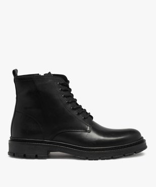 Boots homme dessus cuir uni et semelle crantée vue1 - Nikesneakers(URBAIN) - Nikesneakers