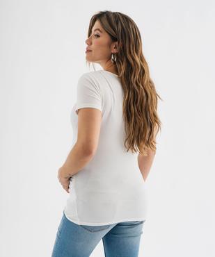 Tee-shirt de maternité à manches courtes en jersey stretch vue3 - GEMO 4G MATERN - GEMO