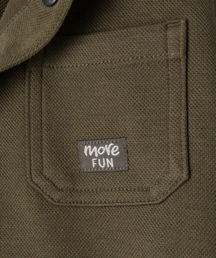 Chemise à capuche en coton piqué bébé garçon vue3 - GEMO(BEBE DEBT) - GEMO