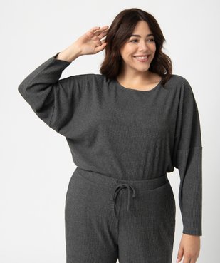 Tee-shirt femme grande taille à manches chauve-souris en maille côtelée vue6 - GEMO(HOMWR FEM) - GEMO