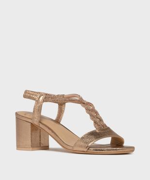 Sandales à talon large et bride bijou en strass femme vue2 - VALENTINA BALDA - GEMO