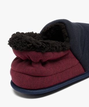 Chaussons homme pantoufles bicolores fourrées sherpa vue6 - GEMO 4G HOMME - GEMO