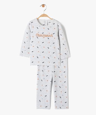 Pyjama bébé 2 pièces en velours imprimé et brodé vue1 - GEMO(BB COUCHE) - GEMO