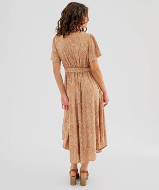 Robe longue imprimée à manches courtes femme vue3 - GEMO 4G FEMME - GEMO
