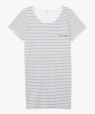 Chemise de nuit à manches courtes avec motifs femme grande taille vue4 - GEMO 4G FEMME - GEMO