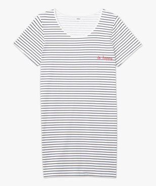 Chemise de nuit femme grande taille à manches courtes avec motifs vue4 - GEMO(HOMWR FEM) - GEMO
