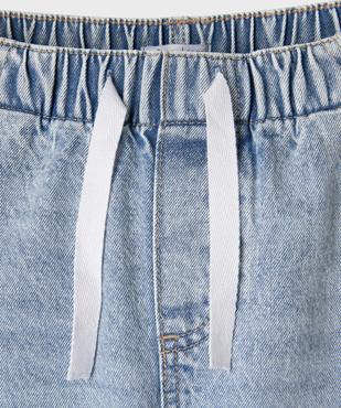 Jean regular en denim délavé à taille élastiquée garçon vue2 - GEMO (JUNIOR) - GEMO
