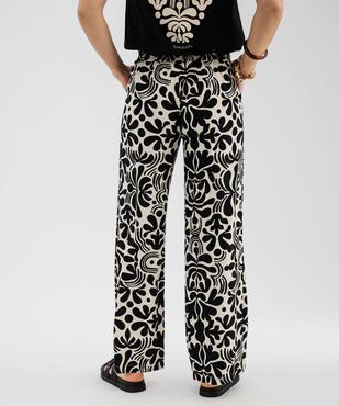 Pantalon fluide imprimé coupe large femme vue3 - GEMO 4G FEMME - GEMO