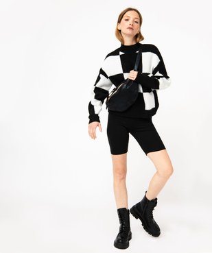 Pull court à motif damier femme vue5 - GEMO(FEMME PAP) - GEMO