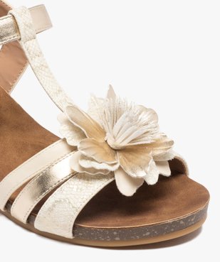 Sandales femme compensées avec fleur en relief vue6 - GEMO(URBAIN) - GEMO