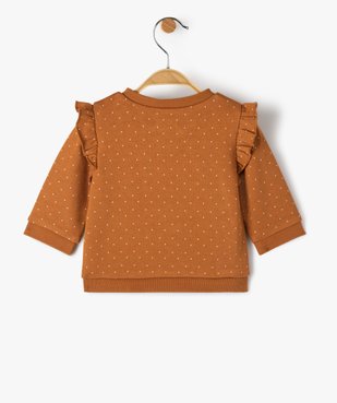 Sweat bébé fille à épaules volantées et détails brillants vue4 - GEMO(BB COUCHE) - GEMO