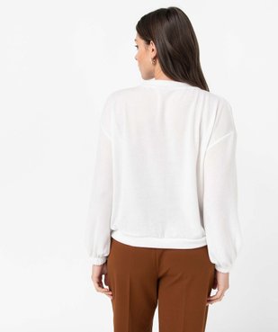 Pull femme à col V en maille pailletée vue3 - GEMO(FEMME PAP) - GEMO