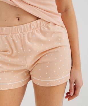 Bas de pyjama short à motifs coeurs femme vue4 - GEMO 4G FEMME - GEMO