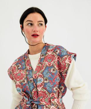 Veste kimono matelassée à motifs fleuris femme vue3 - GEMO(FEMME PAP) - GEMO