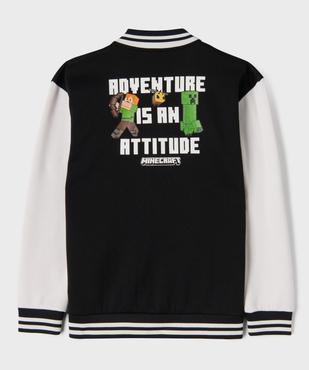 Sweat coupe veste teddy en molleton imprimé devant et dos garçon - Minecraft vue1 - MINECRAFT - GEMO