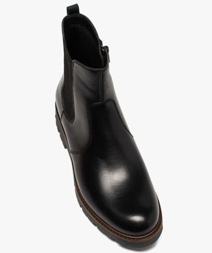 Boots fille style chelsea dessus cuir à semelle crantée vue5 - GEMO (ENFANT) - GEMO