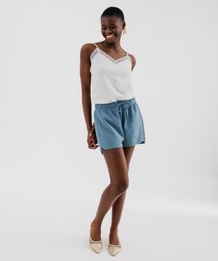 Short en maille French Terry avec taille ajustable femme vue4 - GEMO 4G FEMME - GEMO