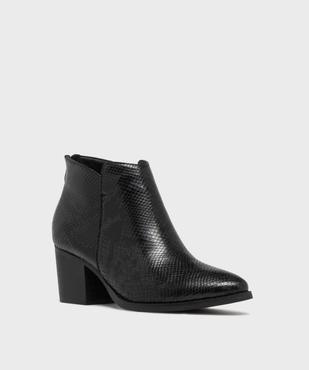 Boots santiags à talon cubain, bout pointu et tige texturée femme vue3 - FOLLOW ME - GEMO