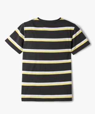 Tee-shirt garçon rayé à manches courtes 100% coton biologique vue3 - GEMO C4G GARCON - GEMO