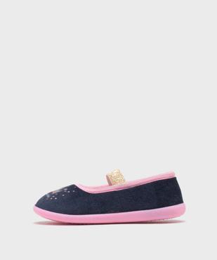 Chaussons enveloppants en velours avec motif pailleté fille vue3 - GEMO 4G FILLE - GEMO
