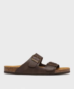 Mules ouvertes 2 brides dessus cuir homme - Tanéo vue1 - TANEO GEMO FOR GOOD - GEMO