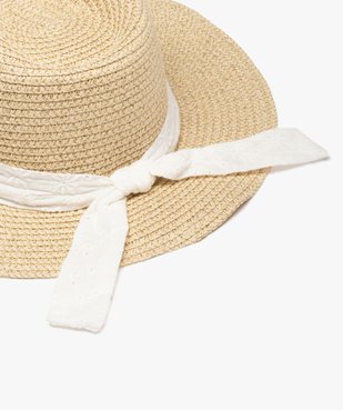 Chapeau fille en paille et fil Lurex forme Fedora  vue2 - GEMO (ENFANT) - GEMO