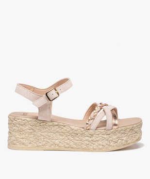 Sandales femme à fines brides cuir et semelle plateforme vue2 - GEMO(URBAIN) - GEMO