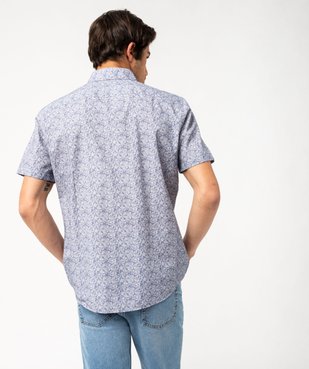 Chemise manches courtes coupe droite en coton imprimé fleurs homme vue3 - GEMO (HOMME) - GEMO