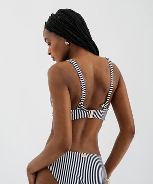 Bas de maillot de bain rayé forme culotte femme - LuluCastagnette vue4 - LULUCASTAGNETTE - GEMO