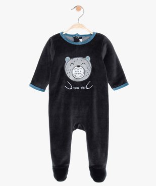 Pyjama bébé en velours doux imprimé ours animé vue2 - GEMO(BB COUCHE) - GEMO