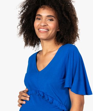 Robe de grossesse col V avec bande froncée vue2 - GEMO (MATER) - GEMO