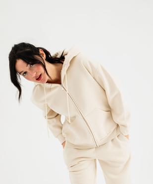 Sweat zippée à capuche en molleton femme vue1 - GEMO 4G FEMME - GEMO